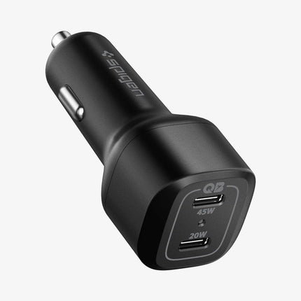 Spigen USB-C autolaadija 65W kahe pordiga autolaadija kiirlaadimisega PD 3.0 45W+20W Type-C iPhone 15 14 13 Pro Max Plus Mini MacBook Air iPad Pro Galaxy S23 S22 S21 Ultra Plus Pixel 8 Pro Steam Deckile