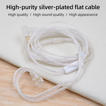 Yinyoo KZ kõrvaklappide pikenduskaabel 0,78 mm 2-pin - 3,5 mm topelthõbetatud 2-sooneline stereo pistikukaabel ZST/ZSR/ED12/ES3/ES4/ZS10/AS06/ZS10/ZST-X/EDX (B-pin, ilma mikrofonita)