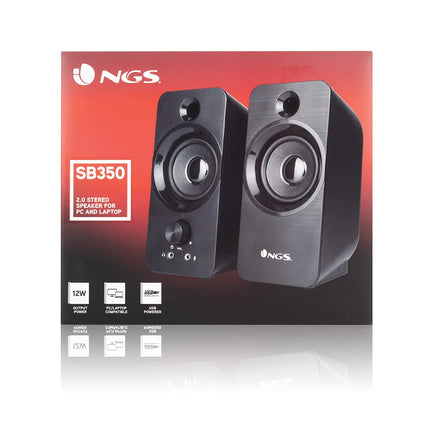 NGS SB350, 12 W arvutikõlarid USB-ühendusega, mustad
