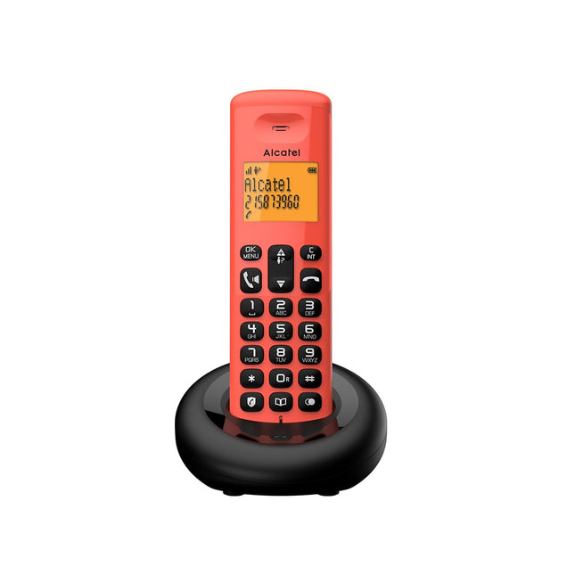 ALCATEL E260 - Juhtmeta DECT-telefon - Kompaktne disain - Suur taustvalgustusega ekraan - Käed-vabad funktsioon - Kõnede blokeerimise funktsioon - Punane