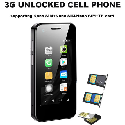 Hipipooo Mini 3G lukustamata telefon 2,5-tolline Android 6.0 nutitelefon 1 GB RAM 8 GB ROM Dual SIM 1580mAh 0,3 MP + 5 MP kaameraga lastetelefon