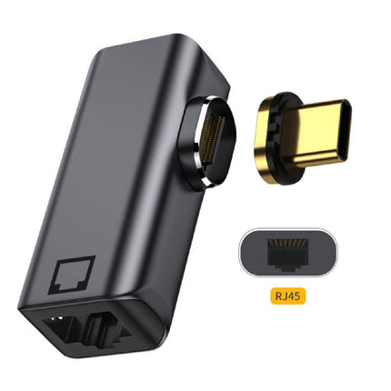 Cablecc magnetiline nurga all olev USB-C tüüpi C USB 3.1 kuni 1000 Mbps gigabiti Etherneti võrgu LAN-adapter sülearvutile