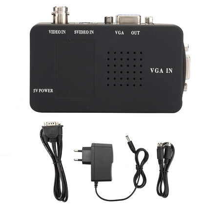 PUSOKEI BNC-HDMI ja VGA videomuundur arvutile ja arvutile, EU pistik, S-Video HD muunduri adapter, ühenda ja mängi