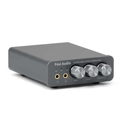Fosi Audio K5 Pro Headphone Amplifier, USB C DAC Amplifier Headphone HiFi, USB/Optical/Coaxial/Microphone Inputs to 3.5mm AUX/RCA Output, Gaming DAC AMP Hi-Res for PS5/ PC/MAC/Active Speakers