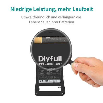 Dlyfull LCD universaalne akutester AA AAA CD 9V digitaalne testseade CR123A CR2 CRV3 2CR5 CRP2 akutester 1,5 V ja 3 V nööppatareidele, must