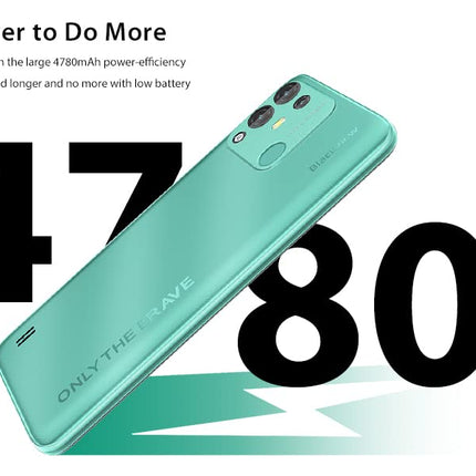 Blackview A55 PRO 4G Mobile Phone without Contract, Helio P22 Octa-Core 4GB+64GB, 5MP+13MP Camera, 6.53'' HD+ IPS, 4780mAh Battery, Android 11 DUAL SIM Smartphone GPS, Face Unlock Fingerprint Green