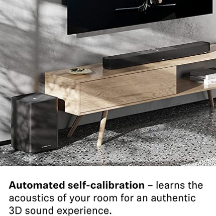 Sennheiser AMBEO Soundbar Plus teleri ja muusika jaoks – EL pistik + AMBEO Subwoofer teleri ja muusika jaoks – EL pistik – sügav, läbistav bass kuni 27 Hz – 8-tolline subwoofer 350 W D-klassi võimendiga