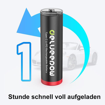 Delyeepow USB-C AA AAA Rechargeable Batteries Lithium Rechargeable, 1.5V 3400mWh AA 4 Pack 1200mWh AAA 4 Pack USB Rechargeable Batteries with 4-in-1 USB-C Charging Cable, 1 Hour Fast Charge, 1500 Cycles