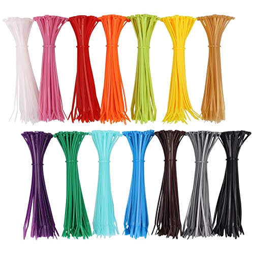 700 tükki 4-tolliseid värvilisi kaablisidemeid, 100 mm x 2,5 mm nailonist kaablisidemed, miniatuursed mitmeotstarbelised plastkaablisidemed, turvalised iselukustuvad 14 värvi kaablisidemed koju, aeda, kontorisse, isetegemiseks