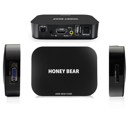 HONEY BEAR Full HD 1080P meediapleier TV-boks HDMI USB SD/MMC MKV 2TB välisele kõvakettale, MITMESUGUSE TEEL