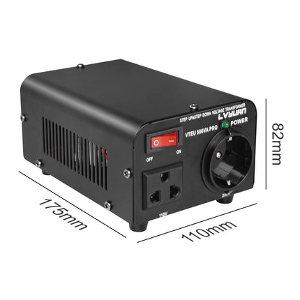 Cantonape 500W Voltage Converter, 230V to 110V USA Voltage Converter Toroidal Transformer 500VA Pro - In: 110V or 220V / Out: 110V and 220V