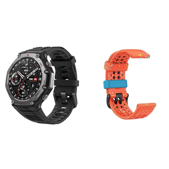 Amazfit T-Rex 3 nutikell õues kasutamiseks + ametlik nutikella asendusrihm oranž