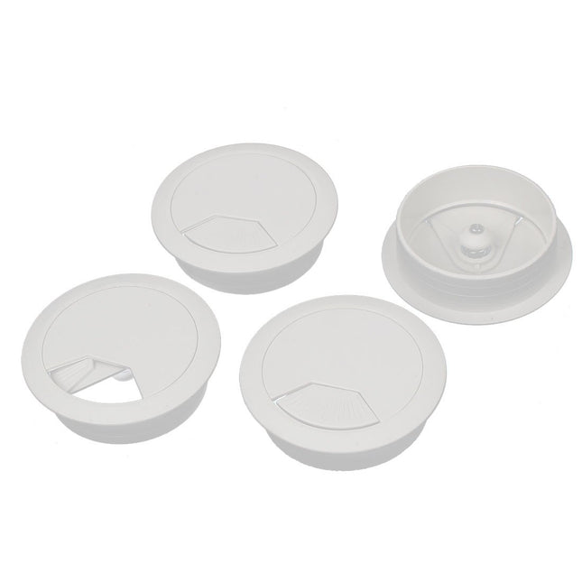 Hankimiskaart 4 tk kodukontori arvutilaua plastkaabliava kate valge 53 mm läbimõõt