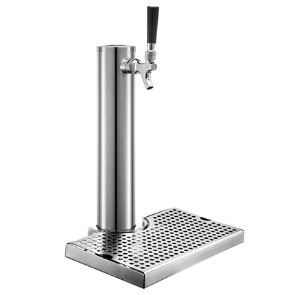 LXYTT Homebrew Beer Tower, One-Way Faucet with Drip Tray, Stainless Steel, Single Tap Column, Wine Beverage Dispenser, Bar Accessories, 1 Piece