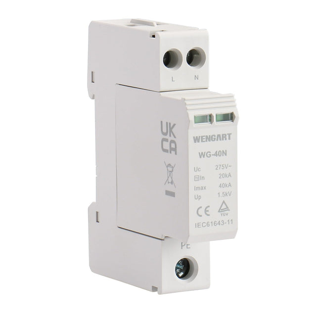 Wengart mini surge protection device WG-40N, 2P 18mm width, TÜV certification, low-voltage protection lightning surge protection