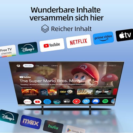 CHIQ L32FM9E 32-tolline (80 cm) FHD nutiteler, HDR10 ja HLG, Google TV, Dolby Audio, DBX-TV, Google Assistant, kolmekordne tuuner DVB-C/T/T2/S/S2, Chromecast integreeritud, metallraamita, must