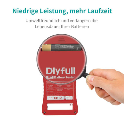 Dlyfull LCD universaalne akutester AA AAA CD 9V digitaalne testseade CR123A CR2 CRV3 2CR5 CRP2 akutester 1,5 V ja 3 V nööppatareidele, punane