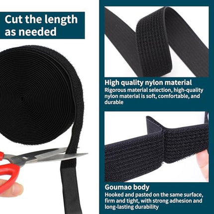 Adjustable cable ties with 25 buckles, 5 m x 2 cm, durable, reusable, hook and loop fastener for cable organization, free cutting length, wire management, cable organizer