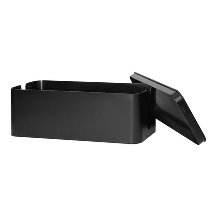 Miratic kaablihalduskarp ventilatsiooniavade ja libisemisvastase põhjaga. Suurus: 407/134 / 154 mm (must)