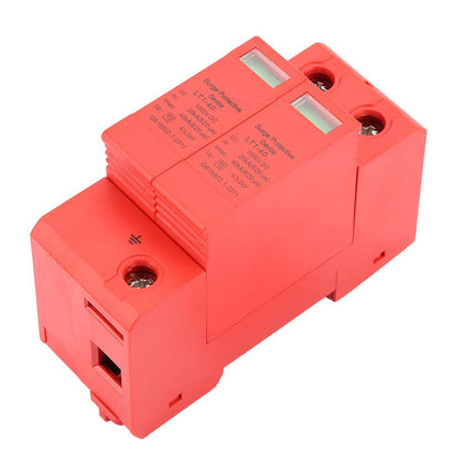 Oumefar DC 1000V 20 40KA 2 Pole Surge Protector Din Rail Low Voltage Protective Device Flame Retardant Protective Device for Lightning Protection