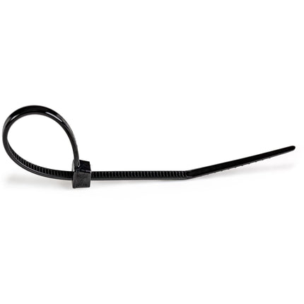 StarTech.com Cable Ties - 100x2 mm, Self-Locking Nylon Cable Ties with Bent Tip, 8 kg Tensile Strength, 94V-2/UL, Black, 100 Pack (CBMZT4B)