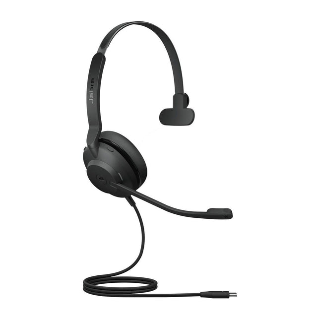 Jabra Evolve2 30 peakomplekt – monomüra summutavad kõrvaklapid – sertifitseeritud Microsoft Teamsi jaoks – kahe mikrofoniga kõnetehnoloogiaga – USB-C kaabel – must