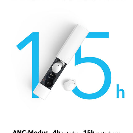 Ankeri Soundcore A30i, juhtmevabad kõrvaklapid, nutikas mürasummutus, ülim mürasummutus, elegantne huulepulga disain, kerge ja mugav, selge heli, 15 tundi ANC-ga, IP54, Bluetooth 5.4