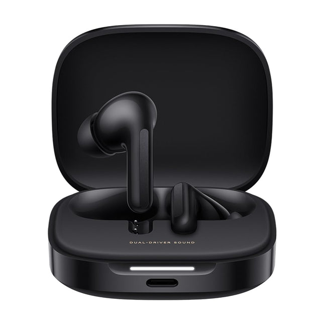 Xiaomi Redmi Buds 6, Bluetooth-kõrvaklapid, kahe draiveriga disain, aktiivne mürasummutus, kahekordne mikrofon integreeritud tehisintellektiga, pikk aku tööiga kuni 42 tundi, puutetundlik juhtimine, must