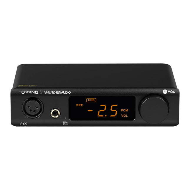 Topping EX5 MQA Dual ES9038Q2M DAC Bluetooth 5.0 LDAC DSD512 PCM 768kHz Hi-Res Audio HiFi dekooder kõrvaklappide võimendi (must)
