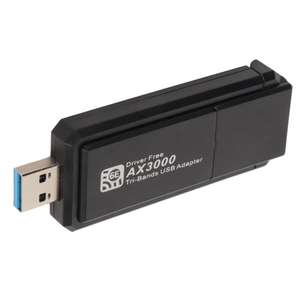WiFi 6E USB 3.0 Adapter, USB Wi-Fi Adapter for Desktop PC, 3000 Mbps USB Wi-Fi Dongle, Wireless Network Adapter for Win 10/11 Operating System, 2.4G 5G 6G Tri-Band