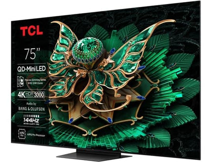 TCL 75Q7C 75-tolline QD-Mini LED-teler, 4K HDR Premium 3000, nutikas Google TV (Dolby Vision IQ ja Atmos, HVA-paneel, Bang &amp; Olufseni heli, 144 Hz Motion Clarity Pro, Game Master)