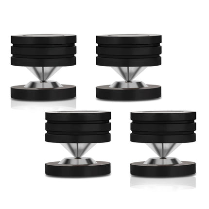 YuanYongi kõlaripulgad, 4 komplekti 49 mm × 49 mm kõlarijalgu, POM roostevabast terasest kõlaripatjadega. HiFi-seadmete jalad HiFi-kõlaritele, subwooferitele, helivõimenditele, DAC-idele ja CD-mängijatele (mustad).