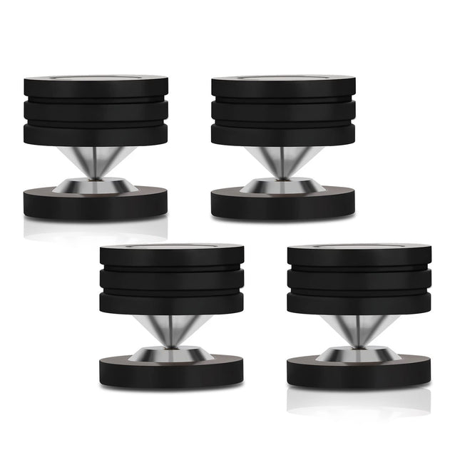 YuanYongi kõlaripulgad, 4 komplekti 49 mm × 49 mm kõlarijalgu, POM roostevabast terasest kõlaripatjadega. HiFi-seadmete jalad HiFi-kõlaritele, subwooferitele, helivõimenditele, DAC-idele ja CD-mängijatele (mustad).
