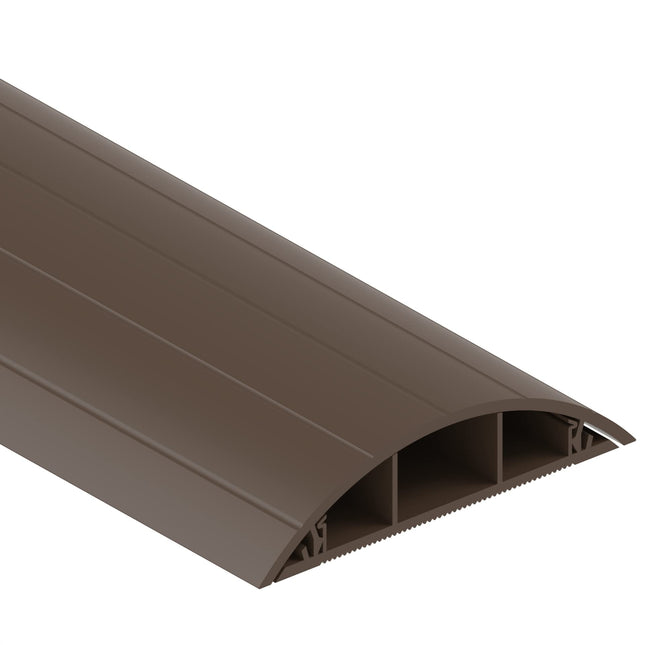 Habengut CC10081 PVC-st põrandakaablijuhik, pruun, poolringikujuline kaablisild kuni 3 kaablile / laius 7,5 cm, pikkus 1 m