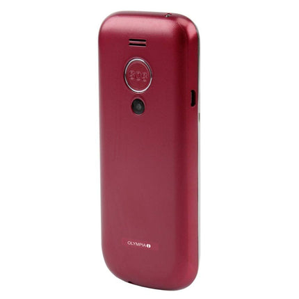 Olympia 2220 Joy II mobiiltelefon seenioridele ilma lepinguta suurte nuppude, valju helina ja kaameraga seenioridele mõeldud mobiiltelefon 2,4-tolline värviline ekraan, mini-SIM laualaadija, punane