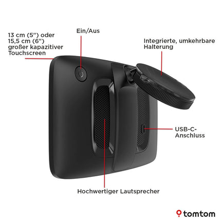 TomTom GO Classic Lite auto navigatsioonisüsteem (5-tolline, TomTom Traffic, Euroopa kaardiuuendused kaasas, uuendused WiFi kaudu, integreeritud, pööratav kinnitus)