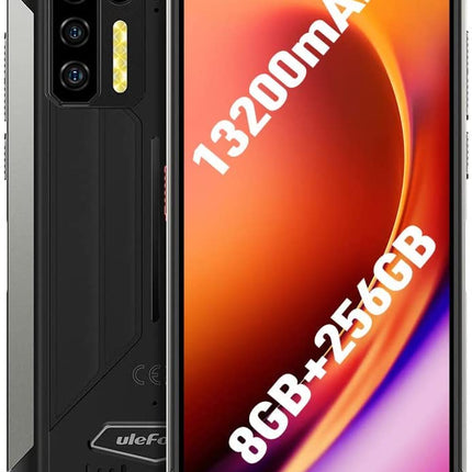 Ulefone Power Armor 13 Outdoor Mobile Phone without Contract, 13200mAh Battery, Infrared Distance Measurement, 6.81'' 48MP Camera, IP68 Waterproof Android 11 Smartphone, Helio G95 8GB 256GB, NFC Wireless Charging