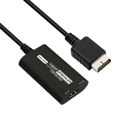 Jerilla PS1 PS2-HDMI muundur 1080P ülesskaleerija, PS2-HDMI adapterkaabel RGBS-YPbPr / 16:9-4:3 video-audio muundur + HDMI-kaabel PS1/PS2 konsoolile, HDTV-le
