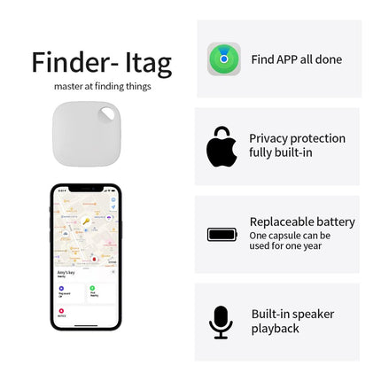 Võtmeleidja 2 tk, nutikas iOS-i silt rakendusele Find My, Bluetooth-jälgija, kadumisvastane kohvri, rahakoti, koera, kassi, võtmete, eakate dementsuse, laste jaoks, veekindel, vahetatav aku