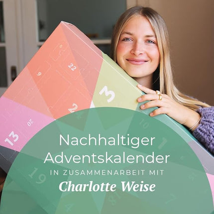 veganbox saa inspiratsiooni BOX advendikalender Eco 24 vegan toodet Marie Johnsonilt Jätkusuutlik advendikalender 2022 ilu, toidu ja palju muuga beež
