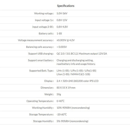 ISDT BG-8S akuindikaatoriga akutester LiPo/Li-ioon/NiMH/Nicd akude tester