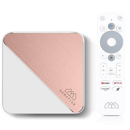 Homatics Box R 4K Plus Android 11 teleri meediapleier (32 GB välkmälu, Google, Netflix 4K Dolby Vision ja Atmos, Disney+, Prime Video, 4K UHD, AV1, 1 Gbit, DTS, HDR10+, WiFi 6, Bluetooth 5.0, valge)