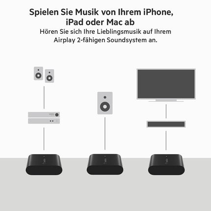 Belkin SoundForm Connect AirPlay 2 (Wireless streaming audio adapter with optical and 3.5 mm speaker inputs for iPhone, iPad, and other AirPlay-enabled devices)