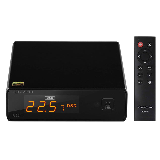 Topping E30 II DAC Preamplifier – 2 x AK4493S Hi-Res XMOS XU208 DAC 32-bit/768 kHz DSD512 DSD Direct Mode Decoder for USB/Coax/Optical Inputs RCA HiFi Stereo Digital Audio Decoder Black