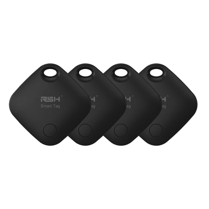 RSH AirTag Smart Tag Suitcase Tracker 4-Pack, Bluetooth Tracker, Key Finder Compatible with Apple "Find My?" APP (iOS ONLY), for Wallet/Suitcase Luggage/Bags, Replaceable Battery