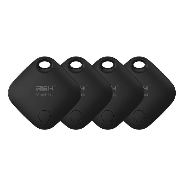 RSH AirTag Smart Tag Suitcase Tracker 4-Pack, Bluetooth Tracker, Key Finder Compatible with Apple "Find My?" APP (iOS ONLY), for Wallet/Suitcase Luggage/Bags, Replaceable Battery