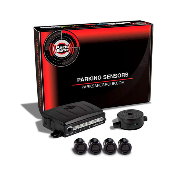 ParkSafe universal reversing alarm system (trailer hitch compatible), including 4 sensors/buzzers (12/24V)