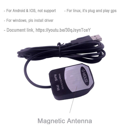 DIYmalls VK-162 G-Mouse Remote Mount USB GPS Dongle Receiver External Antenna for Raspberry Pi Linux Windows