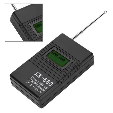ASHATA kaasaskantav sagedusloendur, täpne RK560 50MHz 2.4G sagedusloendur, kaasaskantav pihuarvuti raadiosageduse tester kahesuunalisele raadiole, Baie walkie-talkie dekooder, CTCSS/DCS SMA emane