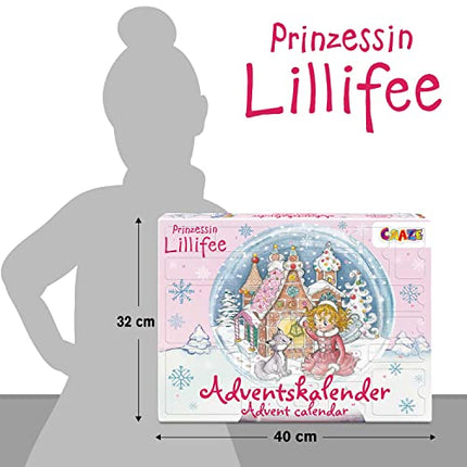 CRAZE Princess Lillifee Advent Calendar Children - Toy Advent Calendar Girls with Princess &amp; Unicorn Figures